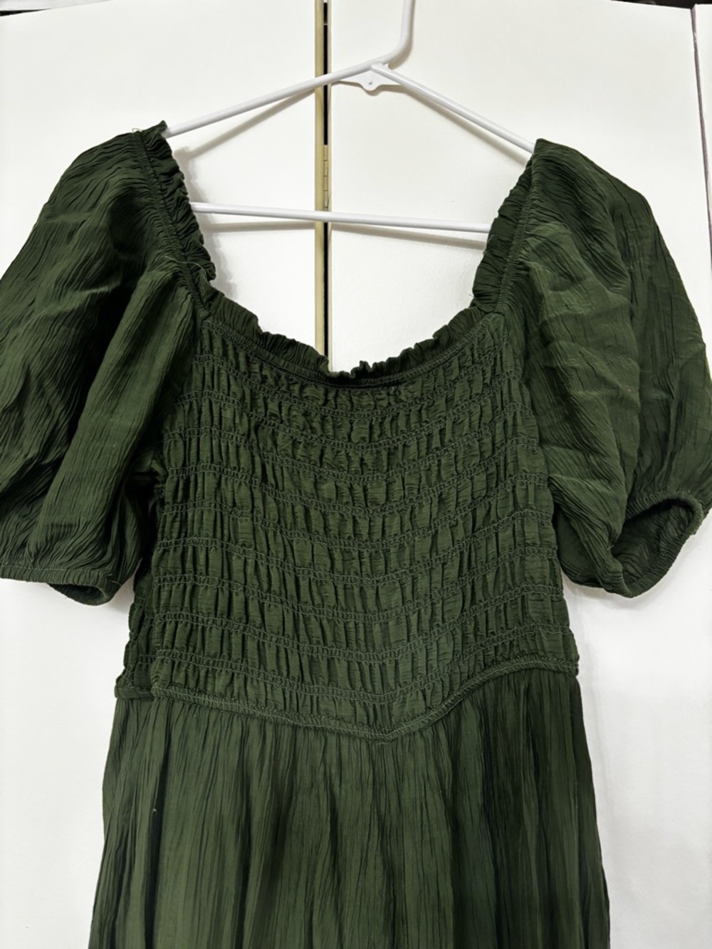 Women's Olive Green Smocked Jumpsuit